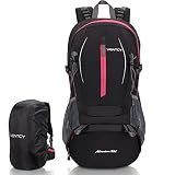 VENTCY Mochila Senderismo Mochilas Trekking Hombre Mujer 35L Trekking Acampada Excursion Viaje Impermeable Mochila Unisex Escolares Portatil 14 Pulgadas 35L Negro