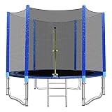 Cama Elástica de Jardín Ø 244/305 cm, Trampolín de Jardín, Juego Completo Postes Acolchados, Red de Seguridad, Escalera y Cubierta de Borde, Certificado TÜV GS, Resistente a la Intemperie