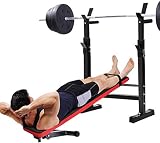 wsbdking Banco de Entrenamiento con Mancuernas Ajustable Banco de Pesas Plegable de Altura Ajustable, Racks para Sentadillas, Rack para Mancuernas, Tabla de Abdominales de Banco para Sentarse y decli