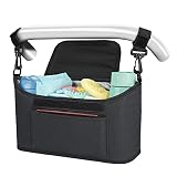 Yoofoss Bolsa Organizadora de Cochecitos para Mamá, Bolsa Carrito Bebe, Universal cochecito de bebé para Todos Los cochecitos (negro)