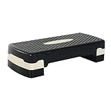 HOMCOM Step de Aeróbic y Fitness Tipo Tabla Plataforma Stepper para Deporte y Gimnasia con Altura Regulable a 2 Niveles Carga 150kg (Negro)