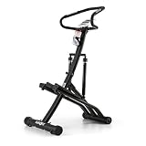 Klarfit Treppo Power Stepper Máquina de Step estática Plegable (Sensor de pulsaciones, Ordenador de Entrenamiento, Ajustable, Entrenar en casa) - Negra