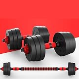Wakauto Mancuernas Ajustables 20kg,Mancuernas Ajustables 2 en 1 de 20 kg, Pesas para Gimnasio en casa, con Barra de conexión,Gimnasio, Ejercicio, Fitness, Equipo de Fitness Desmontable