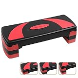 Active Forever Step para Fitness, 3 Alturas Ajustables, Adecuado para Uso doméstico y de Oficina (Negro Rojo)