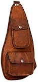 Gusti Leder nature Ness Mochila Vintage de Cuero de Cabra Auténtico Estilo Retro Unisex Bolso Cruzado de Piel G11