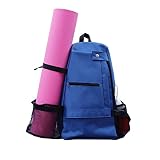 Yoga Mat Bolsa Mochila Crossbody Sling Mochila Yoga Mat Bolsa de transporte traje para las mujeres hombres entrenamiento gimnasio deporte viaje senderismo ciclismo sin Yoga Mat, azul