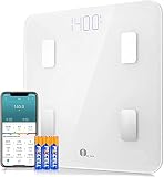 1byone Báscula de Baño, Báscula de Grasa Corporal, Balanza Peso Corporal Bluetooth, Bascula Grasa Corporal y Muscular, Alta Precisión, 14 Medidas Esenciales, Exportar datos como Excel