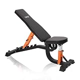 ISE - Banco de musculación para entrenamiento completo del cuerpo, ajuste 4 + 6 posiciones, multifunción, banco reclinable, gimnasio, casa, oficina, máx. 200 kg, SY-5504
