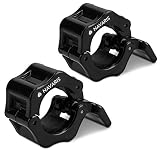Navaris 2X Abrazaderas para Levantamiento de Pesas - Par de topes para Barra olímpica - Abrazadera para Halterofilia Crossfit con Bloqueo de 30 MM
