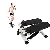 BIG.TREE Stepper Health Stair Fitness Twist con bandas de resistencia ajustables y monitor LED