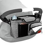 Bolso Organizador Carrito Bebe, Con 2 Portavasos Para Cochecito Para Toallitas HúMedas, PañAles, Juguetes, Se Utiliza Como Bolso de Mano, Ajuste Universal Para Todos Los Modelos De Buggy