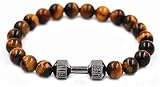AnimeFiG Pulsera de Piedra Mujer, 7 Chakra Natural Tiger Tiger Ojo de Piedra Pulsera marrón Lucky Elastic Bangle Fashion Cool Negro Mancuernas Joyería para Damas