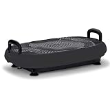VibroSlim Plataforma vibratoria Radial 3D Plus – Silenciosa - con Asas - Pierde Peso, Quema Grasa y Tonifícate | 5 programas / 180 velocidades | Bluetooth con Altavoces y Contador de calorías (Negro)