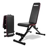 ONETWOFIT banco de musculacion, Banco de Peso Ajustable, Banco Ajustable de Utilidad para Entrenamiento de Cuerpo Completo, Bancos de Declinación Inclinación Plegable Multipropósito OT112