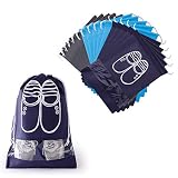 Hianjoo 15 Piezas Bolsas Zapatos, Multifunción Bolsa Prueba de Polvo con Ventana Transparente, Portátil Prueba de Humedad Almacenamiento Bolsa para Viajes Hogar, Azul Oscuro, Gris, Azul Claro