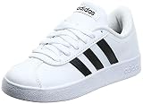 Adidas VL Court 2.0 K, Zapatillas de Deporte Unisex Adulto, Blanco (Footwear White/Core Black/Footwear White 0), 38 2/3 EU