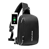 Arctic Hunter Bolso Pecho Hombre - Impermeable Bandoleras Cruzada, Mochilas Pequeñas para Ciclismo, Senderismo, Viaje, Negro