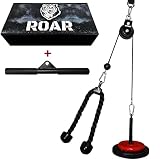 Roar Poleas Gimnasio para Casa, Polea Gimnasio Gym con Barra Recta y Cuerda Musculación Triceps, Biceps Maquina Gym, Polea Gym, Maquinas Gym, Maquina Gimnasio En Casa.
