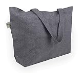 BagCouture - Bolsa de transporte muy grande - Bente - de algodón reciclado - con tela gruesa - muy resistente - 2 asas largas - Ideal como bolsa de la compra, bolso de baño, bolso de la compra