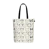 EcoRight - Bolso de algodón orgánico para mujer, bolsa de lona reutilizable para compras de comestibles, viajes, playa | Regalos ecológicos para mujeres, pequeña bolsa de libro para niñas