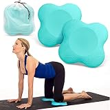 Peakally Rodillera Yoga, 2pcs Yoga Hombro Almohadillas Pilato Ejercicio [Antideslizante] [Espuma Suave] Protector Colchonetas para Rodillas, Manos, muñecas y Codos-Azul