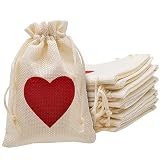 INHEMING 12 Piezas Bolsas de Yute Pequeñas, Saquitos de Tela, Bolsitas de Tela de Saco,Bolsas para Regalos con Cordón, Bolsa Craft Bolsas para Joyas - 14,5 * 10 cm