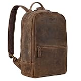 STILORD 'Kelly' Mochila Ordenador Portatil Cuero para Mujer y Hombre Bolso Universidad Bolso Trabajo Estudiante Piel Vintage, Color:marrón - Medio