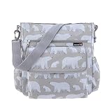 Kiwisac City Kiwi Bolso para Carro de Bebé Universal | Diseño: Oso Polar Gris - Original y Elegante | Bolso Organizador, Bandolera Ajustable y Cintas de Sujeción | 36x12x34 cm