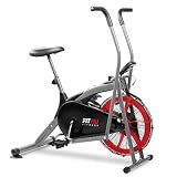 Fitfiu Fitness BELI-150 - Bicicleta elíptica con resistencia por aire, sillín regulable y pantalla LCD multifunción, Máquina fitness para entrenamiento de resistencia y cardio