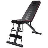 Banco de Gimnasio Ajustable, Multifunción Banco con Respaldo Ajustable, Capacidad de Hasta 120 kg / 150 kg, Ahorra Espacio
