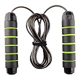 Cuerda para Saltar Profesional rope skipping Training con Mango de Espuma de Suave para Fitness, Ejercicio de Intervalos (verde)