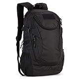 HUNTVP Mochila de Asalto 25L Militar Táctical Gran Mochila de Nylon Impermeable para Senderismo Caza Camping, Color Negro