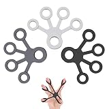 NATEE 3pcs Ejercicio de Mano en Casa, Extensor de Dedos, Anillo Entrenamiento de Dedos, Estirador de Dedos para Escalada de Roca Guitarra Piano Silicona 3kg 4kg 5kg 3 Niveles Lavable
