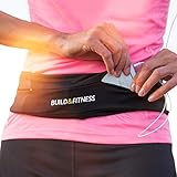 Build and Fitness Cinturón de Correr y Aptitud cinturón, Funda cinturón con Clip para Llaves, Adapta tu iPhone 6,7,8 Plus, X. Unisexo. para Gimnasio