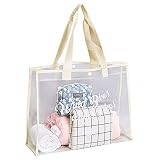 Bolsa de transporte transparente para damas, bolsa de viaje de PVC, bolsa de viaje, bolsa de viaje, bolsa de playa, natación, viaje, Shopping, 47,5 x 35 x 15 cm, blanco, 47,5 x 35 x 15 cm,