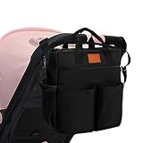 Miracle Baby Bolsa de Paseo de Bebé para Mamá .bolsa para cochecito Portátil Bolso Cambiador para Carrito bebe Gran capacidad-33 * 36 * 13cm(Negro puro)