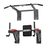 OneTwoFit Barra para Dominadas de Múltiples Funciones de Montaje en la Pared Juego de Estación de Entrenamiento Estación de Dominadas en Casa Entrenamiento Equipo para Entrenamiento, Carga150kg OT076G
