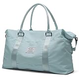 Bolsa de viaje de viaje,Bolsa de gimnasio deportiva,Bolsa de hombro Weekender para mujer, B-light Blue-large, L,
