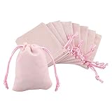 jijAcraft 20Pcs Bolsas de Terciopelo con Cordón 7x9cm Bolsas de Joyería, Bolsas de Regalo de Boda Bolsas de Dulces - Rosa Claro
