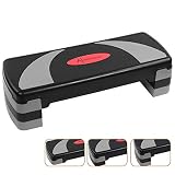 Active Forever Step para Fitness, 3 Alturas Ajustables, Adecuado para Uso doméstico y de Oficina (Negro Gris)