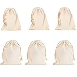 vientiane Bolsas De Algodón con Cordón Ajustable, 6 Piezas Bolso Pequeño Bolso De Boda Bolso Bolsa De Regalo Bolso De Cumpleaños (20 * 30cm)