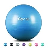 Glymnis Pelota de Ejercicio Pelota Anti-Burst para Pilates Gimnasia Fitness Equilibrio Yoga Embarazo 55cm 65cm 75cm con Hinchador Azul (55cm)