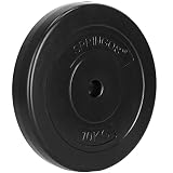 SPRINGOS Discos de pesas de betún sólidos, duraderos, indeformables (negro, 10 kg)