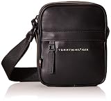 Tommy Hilfiger Elevated Mini Reporter PU, Bolsas. para Hombre, Negro, One Size