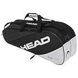 Head Elite 6R Combi Bolsa de Tenis, Adultos Unisex, Negro/Blanco