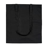 eBuyGB Lote de 10 bolsas de lona de algodón para la compra y playa de 42 cm, Black (Negro) - 1206003-10a