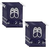 TankerStreet 10 Piezas Zapatos Conjuntos de Bolsas para Viajar Bolsa de Viaje para Guardar Ordenar con Cordón Multifunción a Prueba de Polvo Impermeable No Tejidas con Ventana Transparente Azul Oscuro