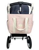 ESLESGREEN Bolsa Maternal de Pañales - Bolso cambiador para carrito algodón orgánico (PINK)