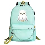 Mochila para portátil Harry Potter, Mochila Informal para la Universidad, Mochila Escolar Verde Estilo-3