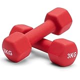 Albott Pesas Mancuernas de Neopreno Pesas Gimnasio en Casa, Juego Mancuernas Hexagonales para Gimnasio y Entrenamiento, 2 x 3 kg